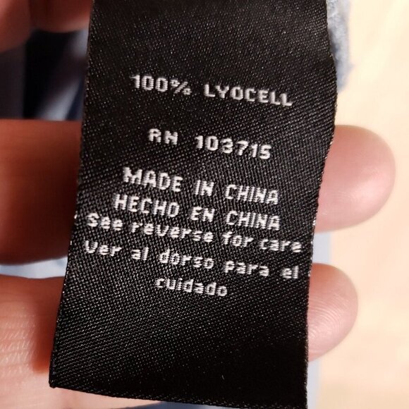 Zac & Rachel Womens Blue Lyocel Asymmetrical Button Down Shirt Large - Picture 7 of 7